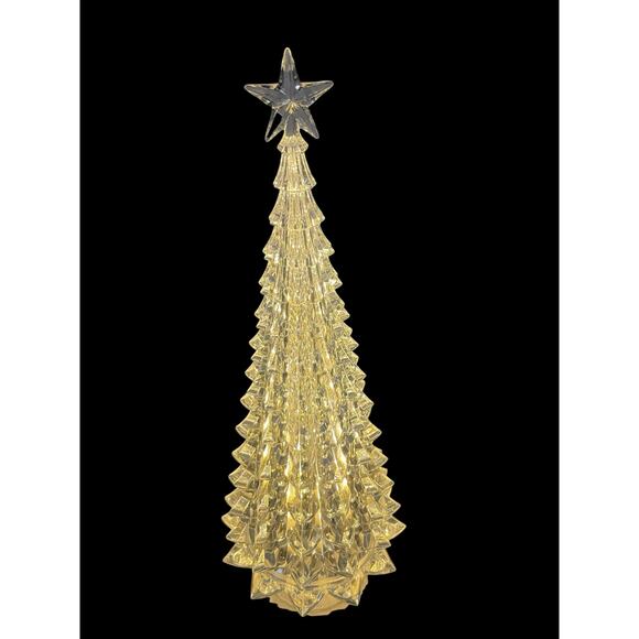 CUPCAKES & CASHMERE 15in Led Acrylic Christmas Tree Tabletop Decor White NEW - Picture 8 of 13